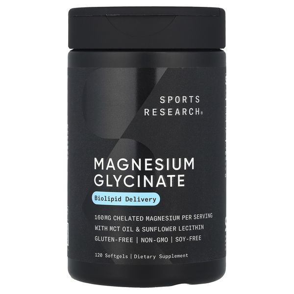 Magnesium Glycinate, 120 Softgels (80 mg per Softgel)