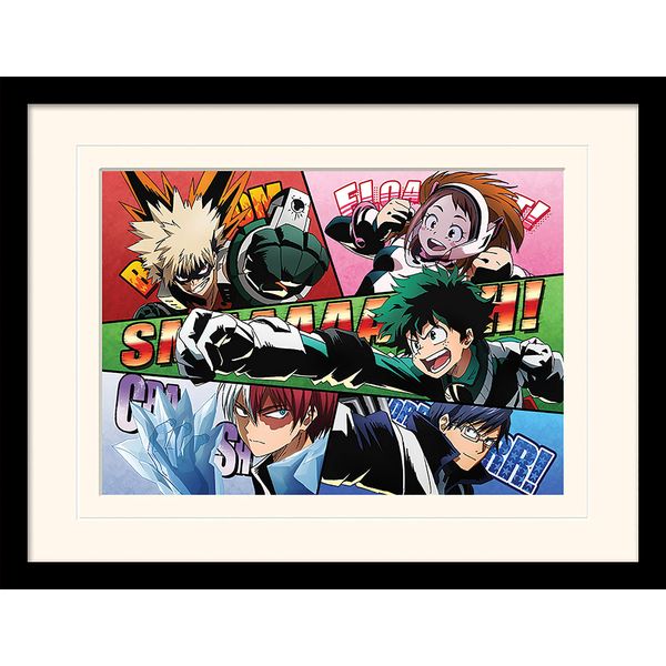 My Hero Academia Mounted Prints, Multi-Colour, 30 x 40 cm