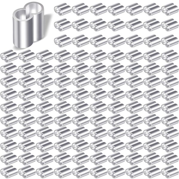 Furuising 120 Stück Seilklemme 3mm, Quetschhülsen Pressklemmen, Doppelhülsen Klemmhülsen, Würgeklemmen aus Aluminium mit Aufbewahrungsbox für 3mm Gummiseil Expanderseil Planenseil Drahtseil Kabel