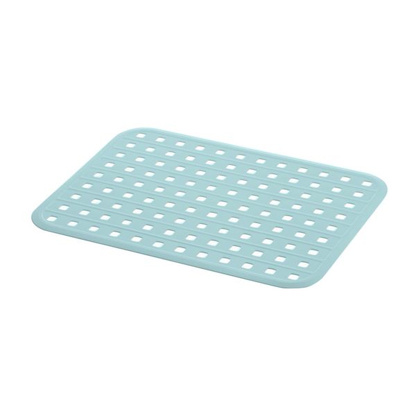 Richell Sink Mat, Mint Blue, 17.7 x 13.1 x 0.2 inches (44.9 x 33.3 x 0.6 cm), Sherry Antibacterial Treatment