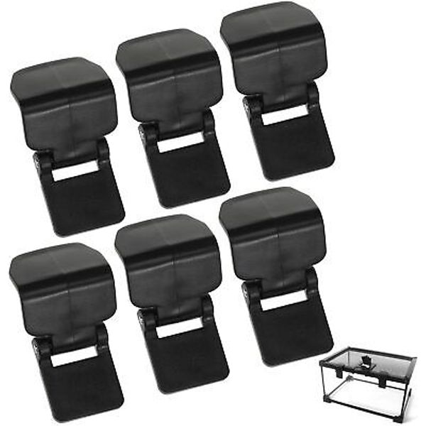 VILLCASE Reptile Terrarium Covers Screen Clips, 6pcs Escape 5X3X2.5CM, Black