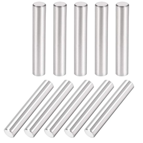 sourcing map 10Pcs 8mm X 50mm Dowel Pin 304 Stainless Steel Cylindrical Shelf Support Pin Fasten Elements Silver Tone