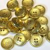 10 x 22mm Hammered Gold Metallic Buttons
