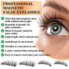 Magnetic Eyelashes,Reusable Magnetic False Eyelashes 3D 3 Magnets Extension Soft individual False Eyelashes No Glue With Tweezers for Women Makeup Natural Look 8 Pcs