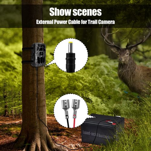 2 PCS Trail Camera Power Cord,5.5x2.1mm DC External Power Cable Compatible with Spypoint,Stealth Cam,Moultrie,Muddy Trail Camera,5.5x2.1mm DC Plug