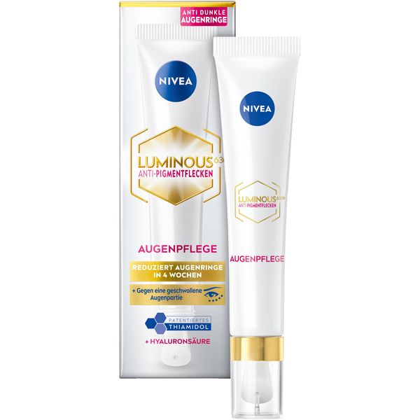 NIVEA LUMINOUS630 Anti-Pigmentflecken Augenpflege, Anti-Age Augencreme gegen Augenringe, feuchtigkeitsspendende Augencreme mit Thiamidol, Hyaluron & Koffein (15 ml)