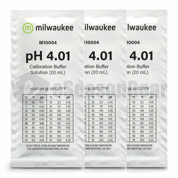 3x 20ml pH 4 Buffer Calibration Solution - milwaukee/m10004/hanna/hi70004/4.01