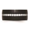 Chisel Stainless Steel Brushed and Polished Black IP CZ Ring SR572