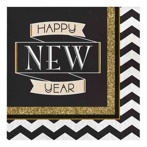 Creative Converting 317018 16 Count Paper Lunch Napkins, Midnight Celebration