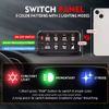 RGB 8 Gang Switch Panel On-Off LED Light Car Switch Panel Circuit Control 12-24V