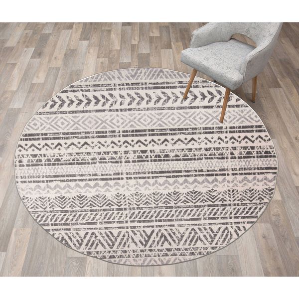 Round Area Rugs Geometric Distressed Bohemian Carpet Round Rugs for Living Room