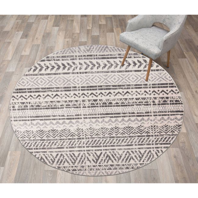 Round Area Rugs Geometric Distressed Bohemian Carpet Round Rugs for Living Room