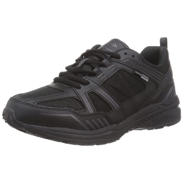 Dunlop Refind DM286 Men's Sneakers Waterproof Wide 4E Walking Jogging Running Shoes, Black