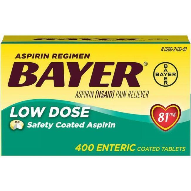 Bayer Low Dose Aspirin 81mg Enteric Coated Tablets - 400 Count