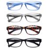 HEEYYOK 5.0 Small Reading Glasses Womens/Men 4-Pack Readers,Lightweight Rectangular PC Frame Comfortable Spring Hinges 4 Pouch