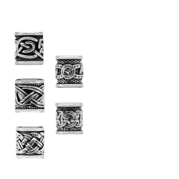 10Pcs Viking Beard Beads Viking Beard Beads Dreadlock Tube Beads Pendant Hair Accessories Hair Braiding Tool Fashion Durable Exquisite Home DIY Men Friends Hairdressing Salon
