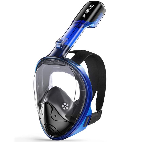 Greatever Full Face Snorkel Mask, Snorkeling Gear for Adults with Latest Dry Top Breathing System and Detachable Camera Mount, Snorkel Mask Adult, Snorkels Anti-Fog & Anti-Leak(Plum Pink, S/M)