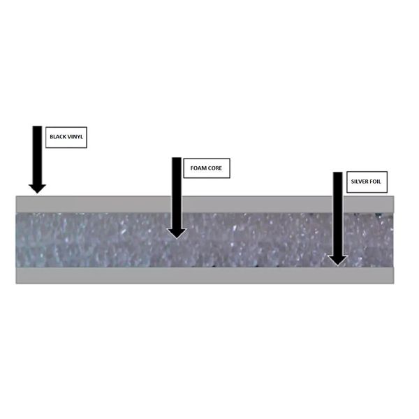 Black Reflective Foam CORE Garage Door Panel ROLL Insulation (24" X 50')