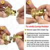 ElekTek Lamp Holder Fixed Batten BC B22 with Shade Ring - Brass