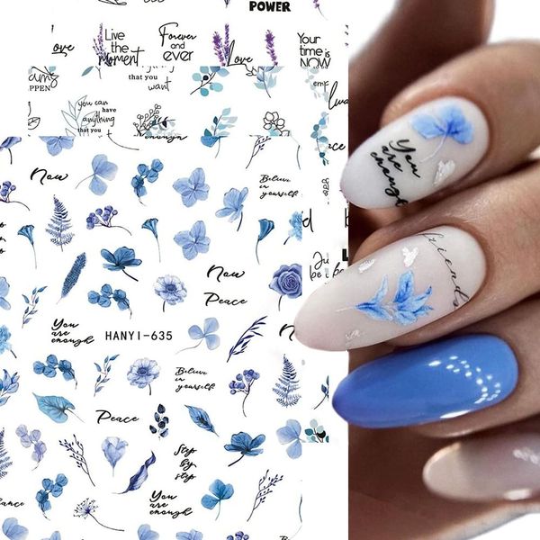 Zepitniy 8 Fogli Adesivi Unghie Adesivi per Unghie Nail Art Stickers Fiore Farfalla Autoadesivi Stickers Unghie Decorazioni 3D Nail Stickers per Unghie Donna Ragazze Manicure Fai da Te