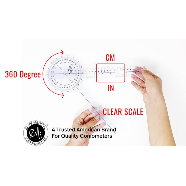 EMI Plastic 12" Goniometer 360 Degree Isom - 12" EGM-422