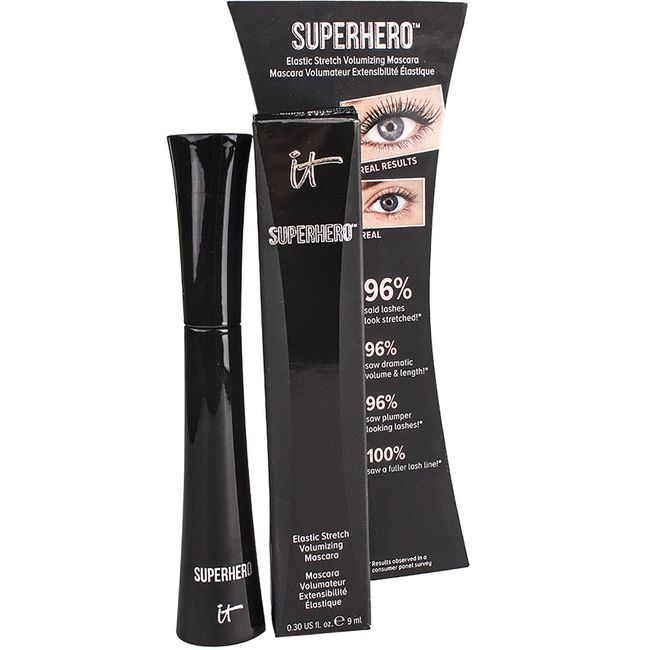 IT COSMETICS SUPERHERO MASCARA - SUPER BLACK Full Size BAND NEW DAMAGED BOX