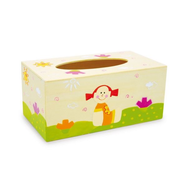 Children's Colourful Wooden Tissue Box