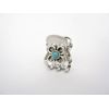 Generic Tiny mini silver metal flower hair claw clip with turquoise stone