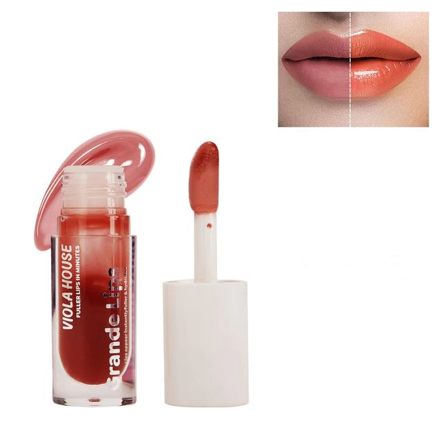 VIOLA HOUSE Lip Plumper Lipgloss, Extreme Volumen Lippen Booster, 100% Natürliche Sexy Lipgloss für Vollere Wirkende Lippen, 5 farbens Lifter Gloss. (5ML) (Barely There)