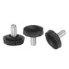uxcell 30pcs M4 x 8mm Metric Male Thread Knurled Knobs, Thumb Screw Clamping Knobs Grip Plastic Handle Hand Knobs with Threaded Stud, Black