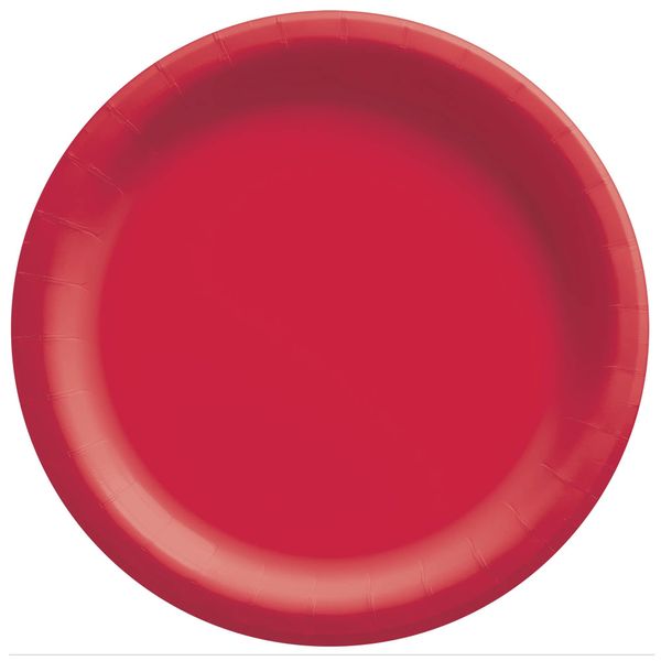 Apple Red Round Paper Plates - 10" (20 Pc) - Perfect for Parties, Picnics, & Everyday Meals