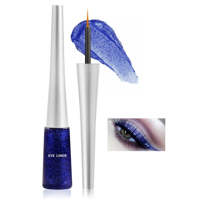 Boobeen Colorful Glitter Eyeliner Liquid Shimmer Eyeliner Waterproof Metallic Eyeliner Smudge Proof Suitable for Women, 1pc 03#