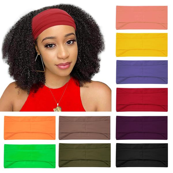 RITOPER 10 Pack Wide Headbands for Women, Workout Yoga Running Womens Headbands Boho Hair Bands for Women's Hair, Non Slip Sweat Head Bands Thick Hair Wrap (Solid Headbands)