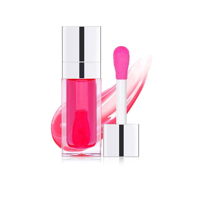 Lip Glow Oil, Hydrating Lip Oil, Lippenglanzöl, Lippenöl, Jelly Lip Cherry Liquid Lipstick, Flüssiger Lippenstift, Feuchtigkeitsspendend, Reduziert Feine Linien, Hochglanz, Beruhigt Trockene Lippen1