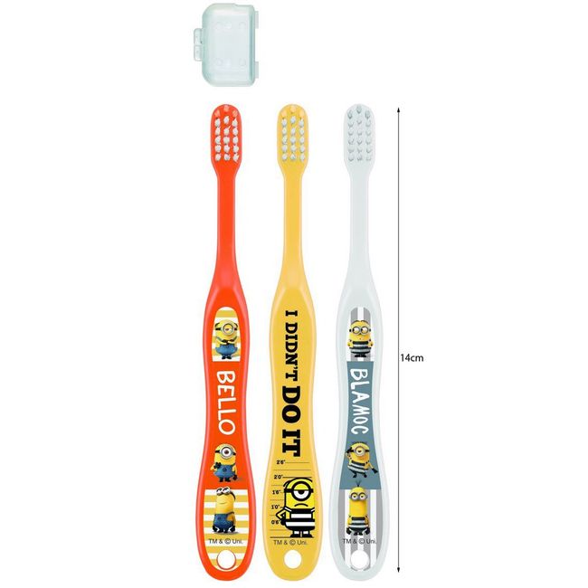 Skater TB5T-A Toothbrush for Kids (3-5 Years), Normal Hair Firm, Set of 3, Minions 3