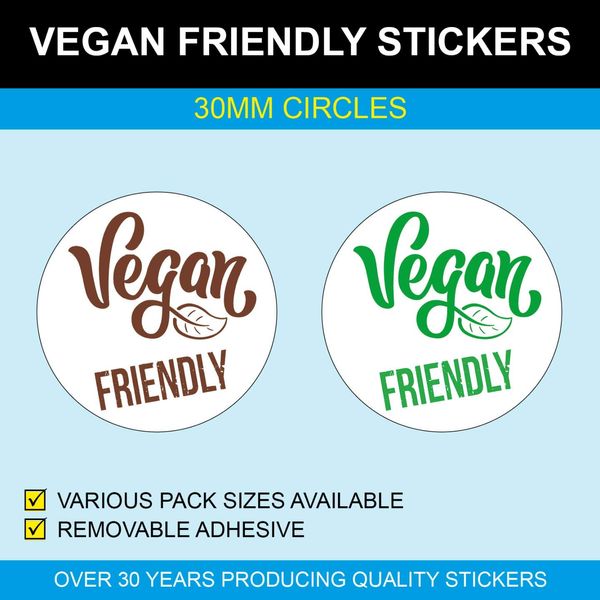 30mm - Vegan Friendly Stickers, 500, Green