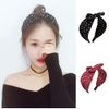 2Pcs Polka Dot Print Bowknot Headband Wide Band Cloth Hairbands Hair Hoop Headwrap Hair Accessories for Women Girls