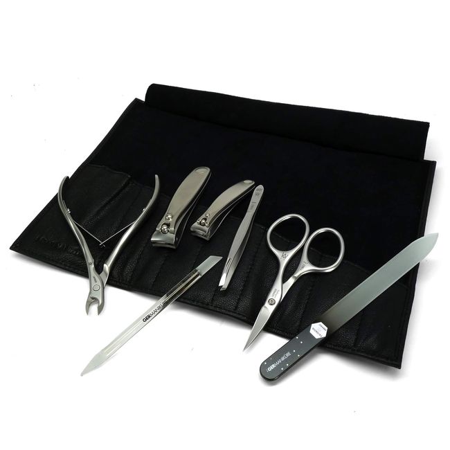 Germanikure Professional Cuticle Nipper in Leather Case Double Sharpened Single Spring Ethically Made in Solingen Germany