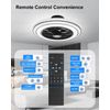 22 Inch Enclosed Bladeless Ceiling Fans with Lights and Remote, Dimmable LED Bri