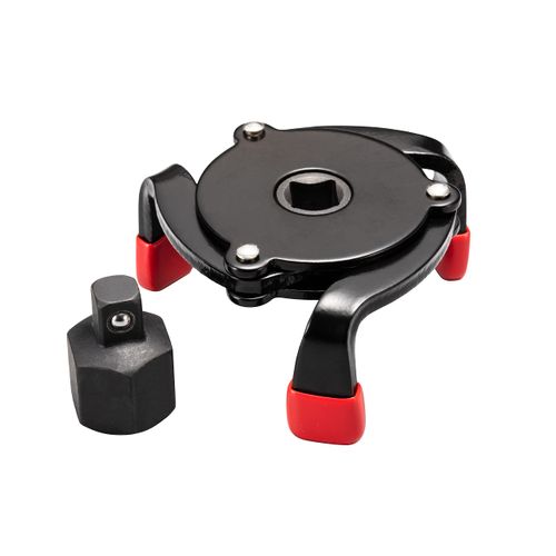 Eastyard Universal Oil Filter Wrench Adjustable 3 Jaw Oil Filter Removal Tool Range 2-3/8 to 3-7/8 inch with 1/2'' Adapter 3/8'' Square Drive Socket