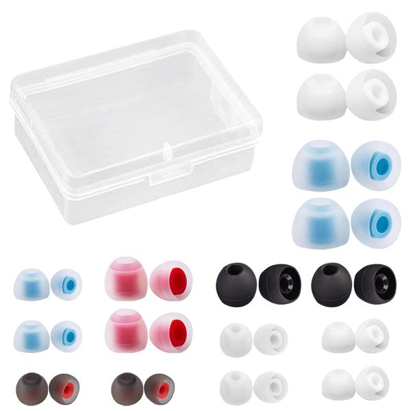 16 Pairs Silicone Earbuds Replacement Earphone Buds Earbuds Ear Tips Earphone Eartips Replacement Noise Isolation Earbud Tips Earbud Caps Small Beats Earbuds Replacement Tips with Case for Earphones