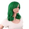 MapofBeauty 16 Inch/40 cm Short Side Bangs Medium Curly Wig (Grass Green)