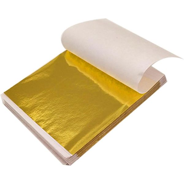 200 Sheets Gold Leaf Sheets, Gold Leaf for Art, Gold Leaf Foil Paper for Crafts, Resin Art, Furniture, Canvas, Decorating, Gold Leaf Kit