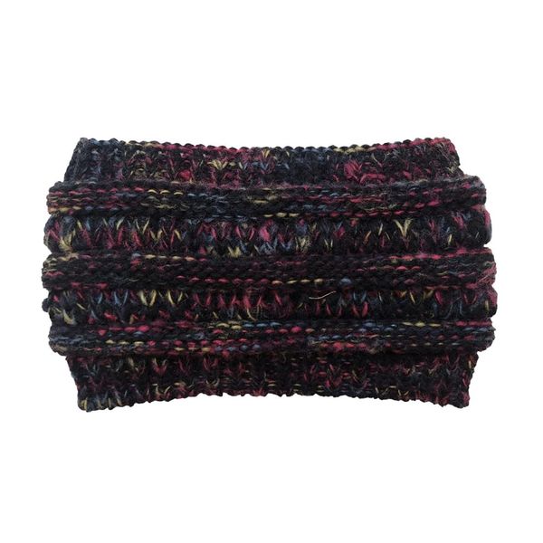 Yurosiay Damen Winter Stirnband Bunt Gestrickte Stirnband Verdicken Fleece Haarband Weiche Elastische Kopfband Breit Damen Wärmer Strick Stirnband Strick Headwrap für Frauen Mädchen Schwarz