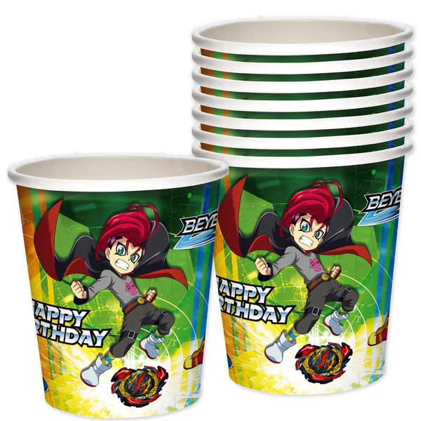 Treasures Gifted Officially Licensed BEYBLADE BURST Party Supplies - BEYBLADE Cups 24ct - 9oz BEYBLADE BURST Cups - BEYBLADE Birthday Party Supplies - BEYBLADE Party Supplies - BEYBLADE Party Cups