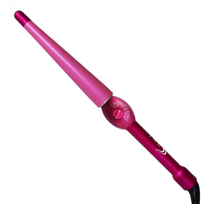 Mr Big Tapered Curling Wand – Long Barrel with Ceramic Coating for Long Hair – Conical Shape, 6 Heat Settings, Dual Voltage, Auto Off – 2/3” to 1.25” Diameter