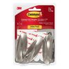 Command Designer Hooks, Medium, Brushed Nickel, 3-Hooks (17081BN-3ES), Great for dorm decor