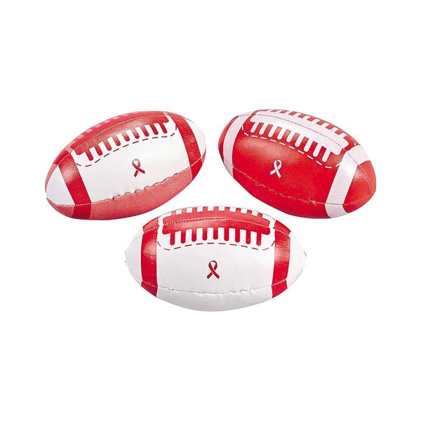 Fun Express - Red Ribbon Foam Football - Toys - Balls - Kick Balls - 12 Pieces