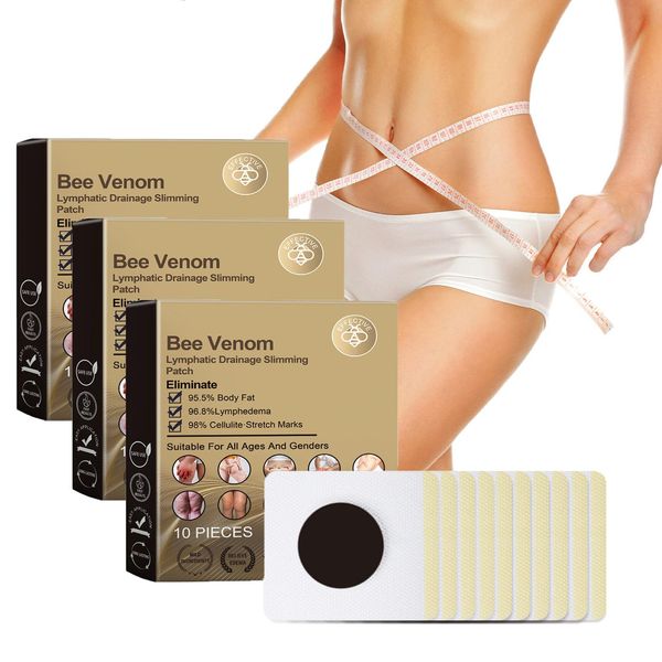 Bee Venom Patches - 30pcs Bee Venom Patches - Bee Venom Shaping Patches for Women and Men - Bee Venom Lymphatic Drainage Patches - Body Shaping Stickers