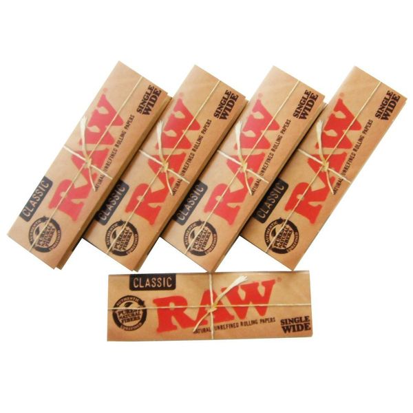 smokers RAW Classic Single Paper 50 Sheets Set of 5 Hand Rolled Tobacco Smoking Supplies